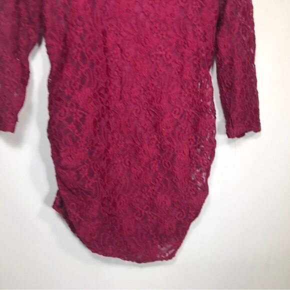Jessica Simpson Maternity Size Medium Red Lace Top 3/4 Sleeves Tank Line… - Picture 3 of 6